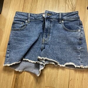 Maurices Blue Jean Shorts Frayed Hem